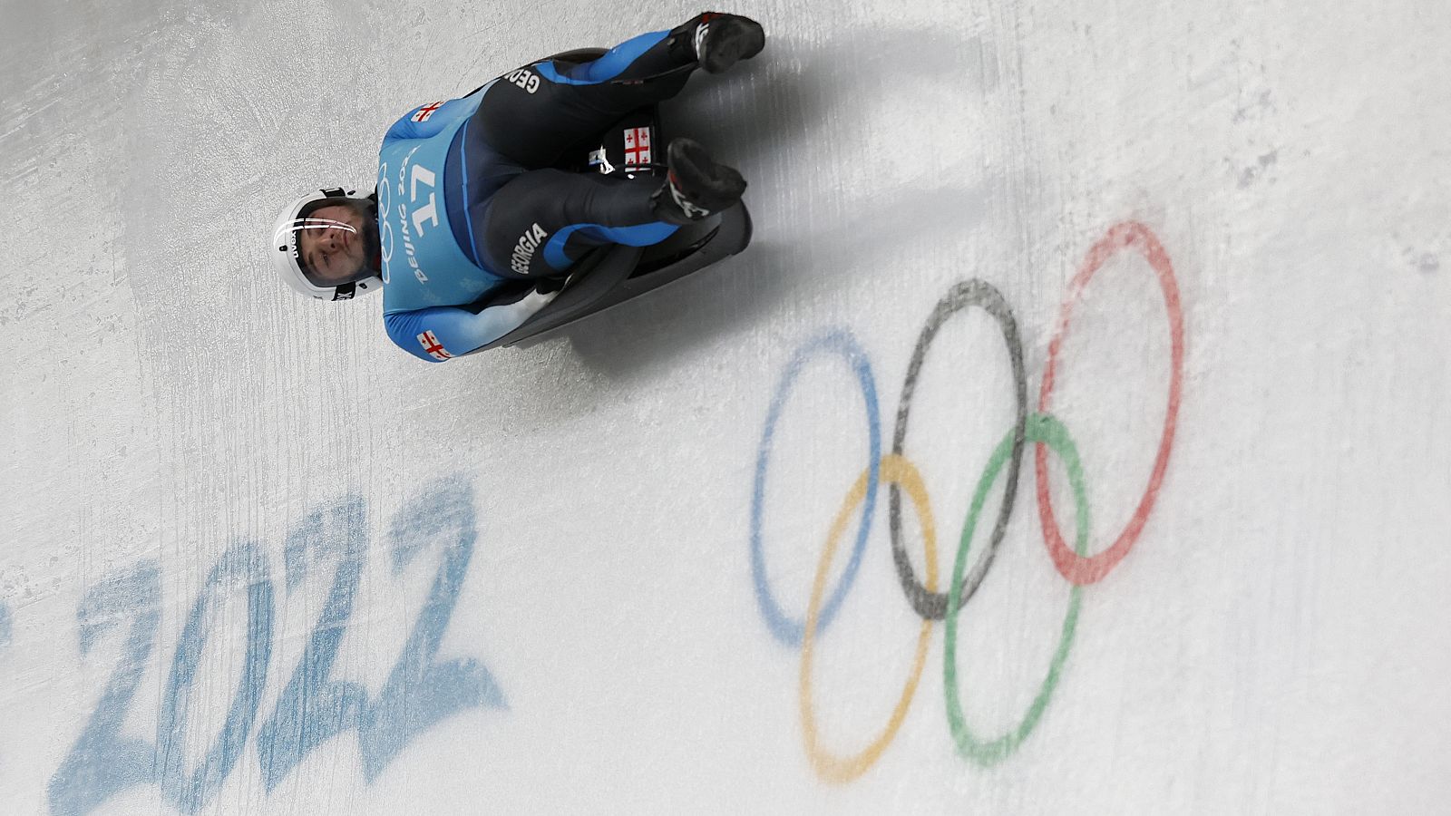 El georgiano Saba Kumaritashvili, en los entrenamientos de luge en Pekín 2022.