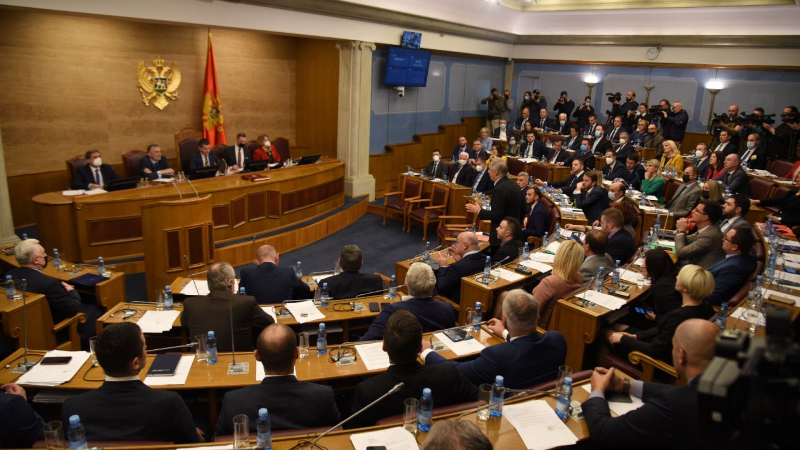 Una imagen de los diputados durante la moción al gobierno de Montenegro en el Parlamento del país.