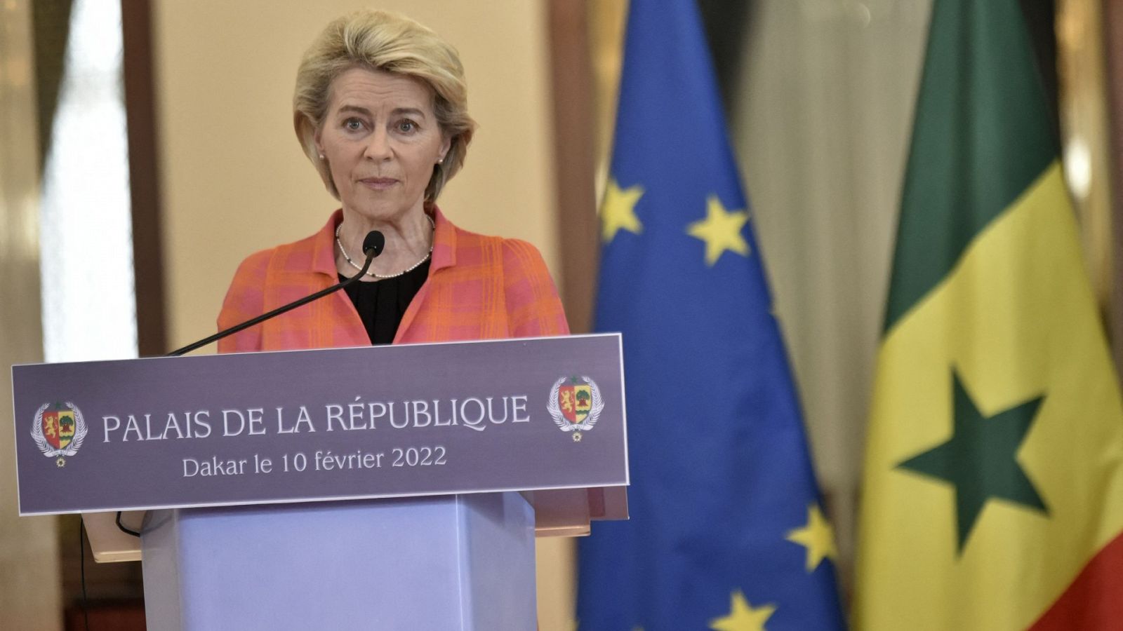 Von der Leyen durante la visita oficial a Dakar, Senegal