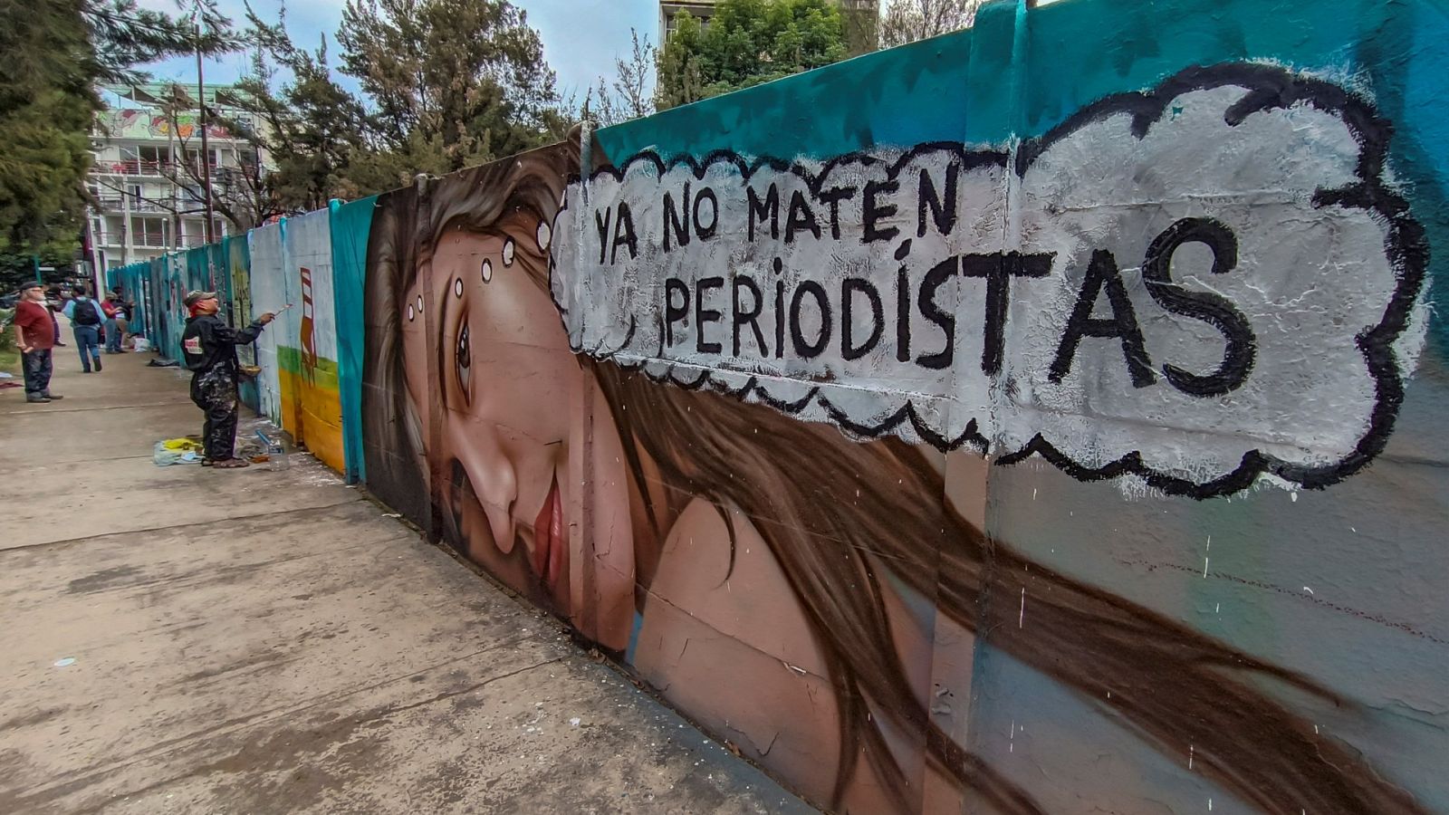 Imagen de una parte del mural en la Roma, en la de Ciudad de México