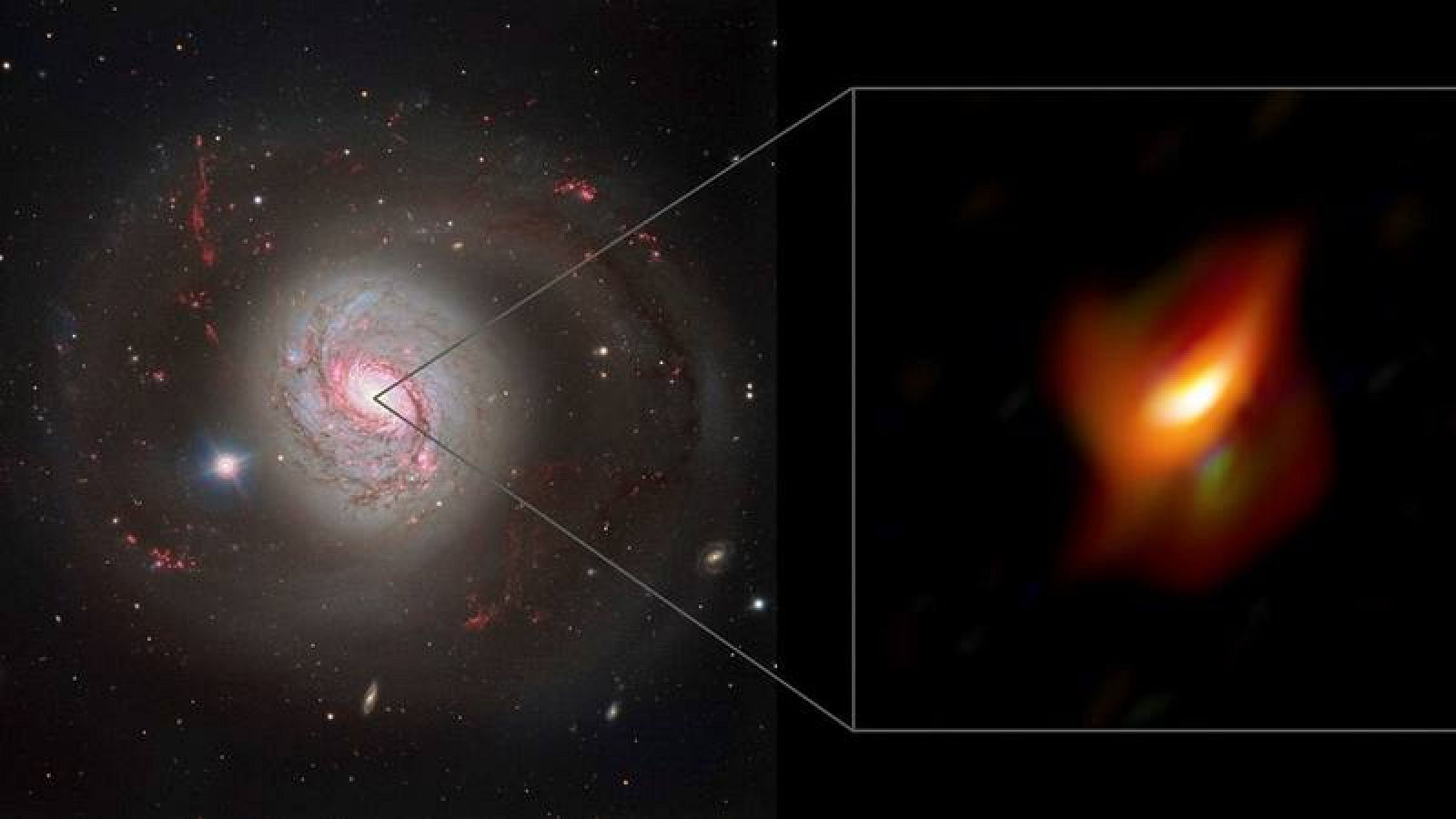 Observaciones de la densa nube de polvo que oculta un agujero negro supermasivo en el centro de la cercana galaxia Messier 77