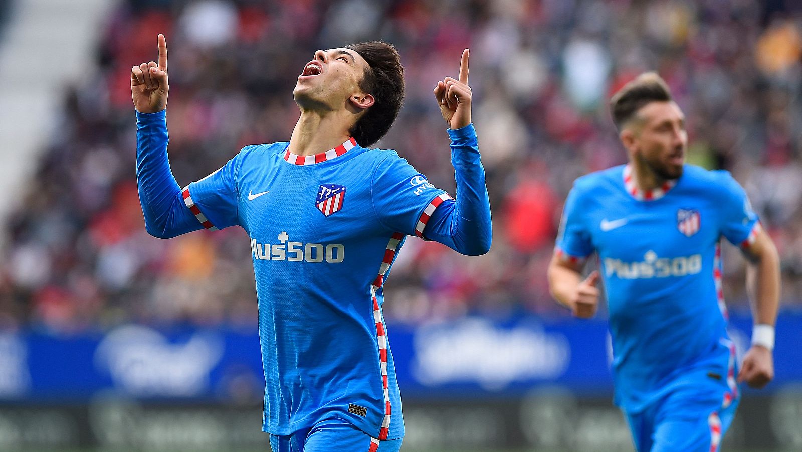 Joao Felix celebra el primer tanto para los rojiblancos