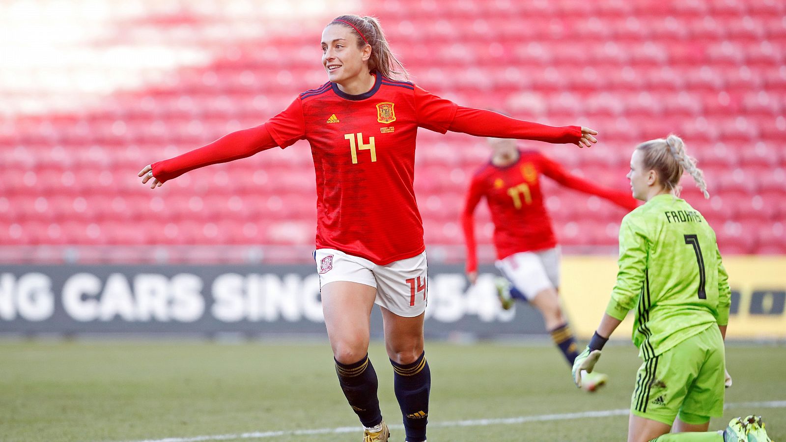 Alexia Putellas celebra el gol anotado ante Alemania.