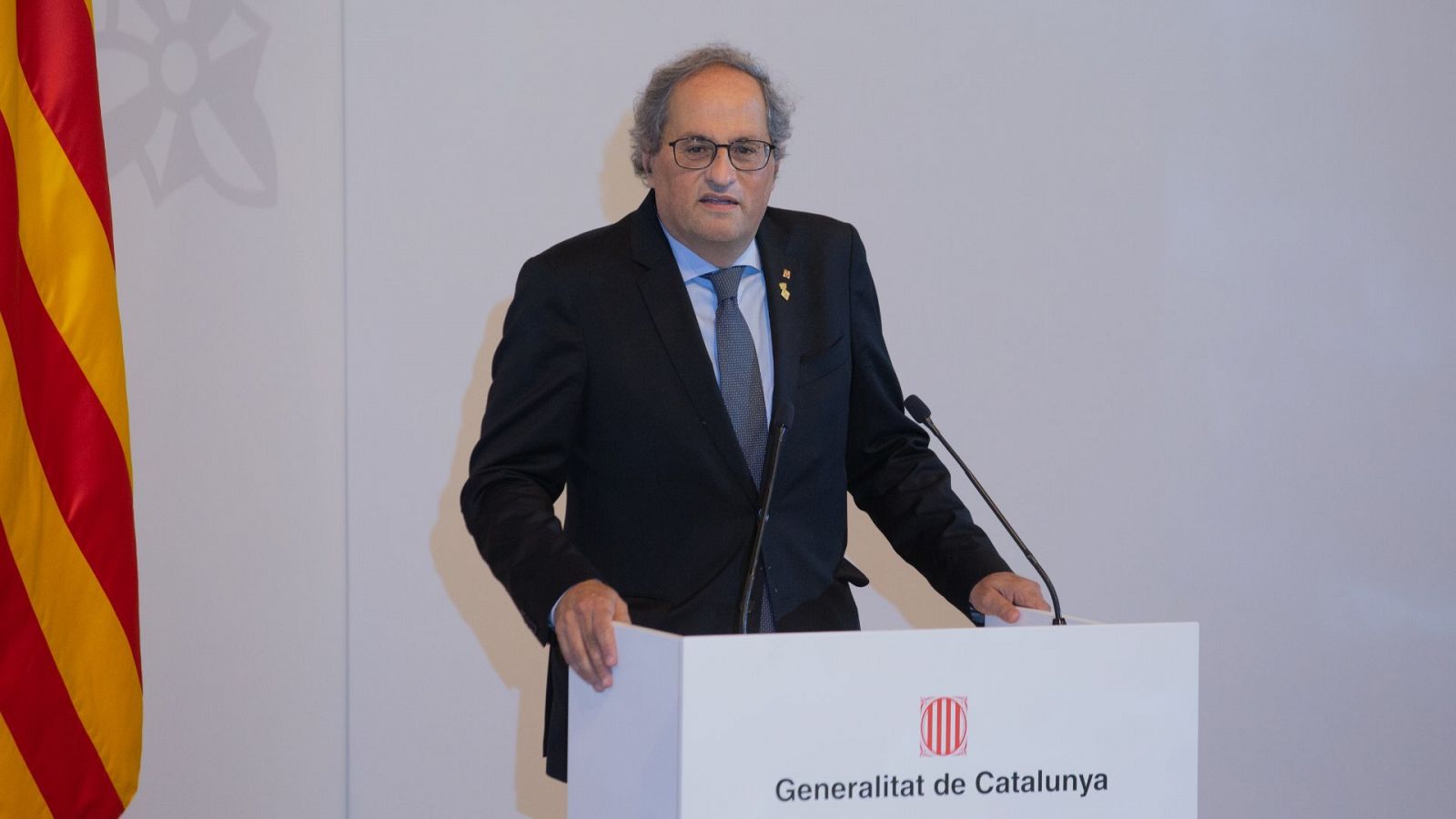 El expresidente de la Generalitat, Quim Torra, durante un acto