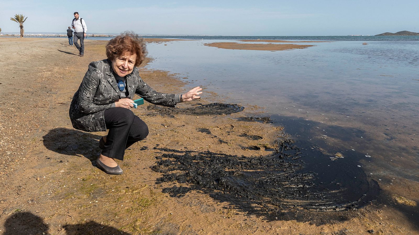 Una delegación del Parlamento Europeo visita el Mar Menor y se lleva muestras de agua