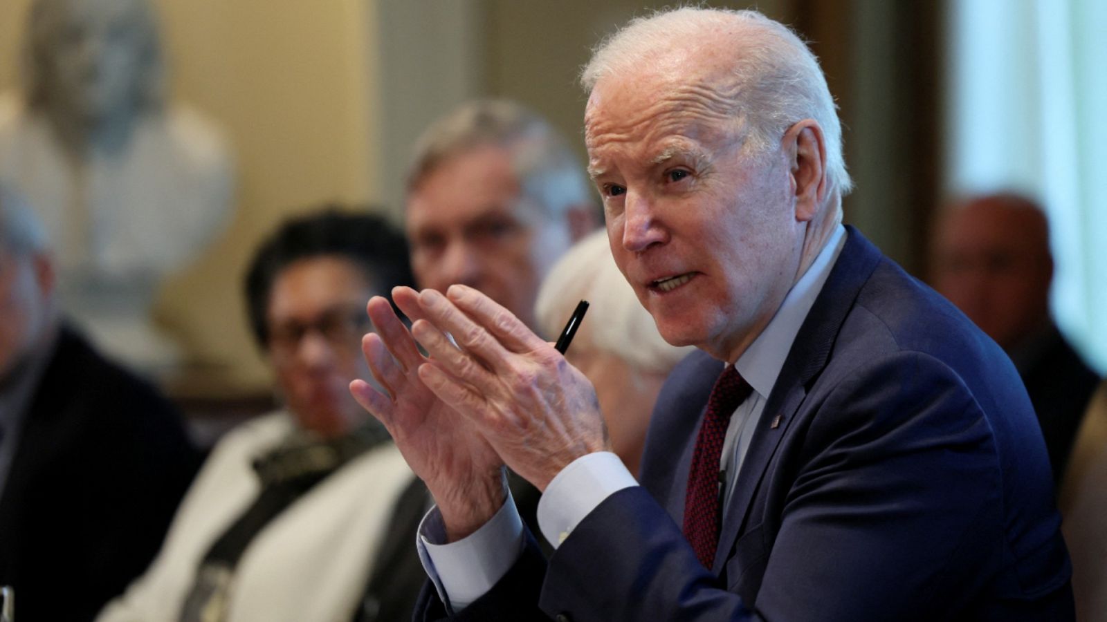 El presidente de Estados Unidos, Joe Biden, durante una reunión con su gabinete.