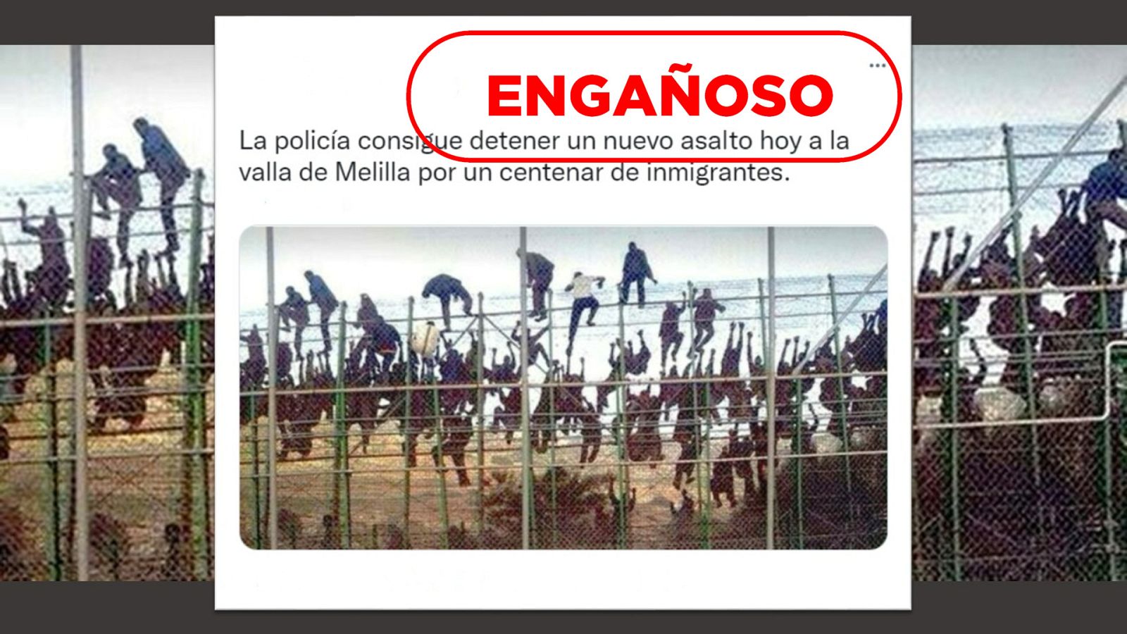 Contenido engañoso sobre un salto a la valla de Melilla en 2022 con el sello VerificaRTVE