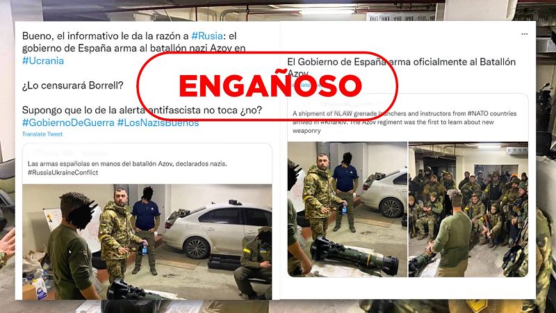 Afirmaciones engañosas sobre el envío de armas a Ucrania por parte del Gobierno de España con el sello engañoso