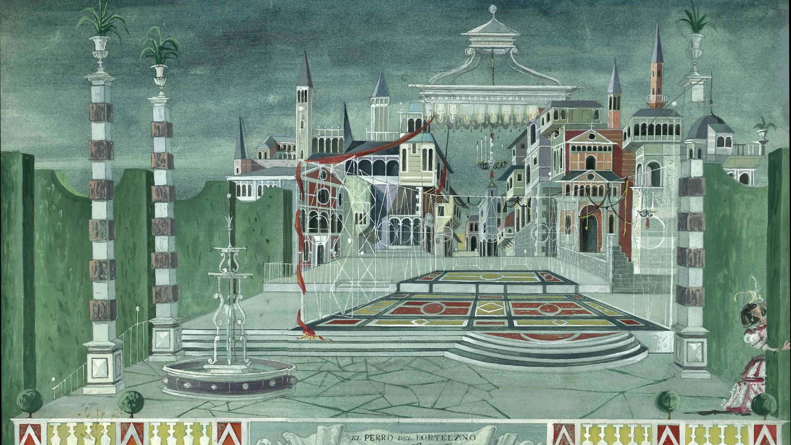 Escenografía de 'El perro del hortelano' (1954) de José Luis López Vázquez