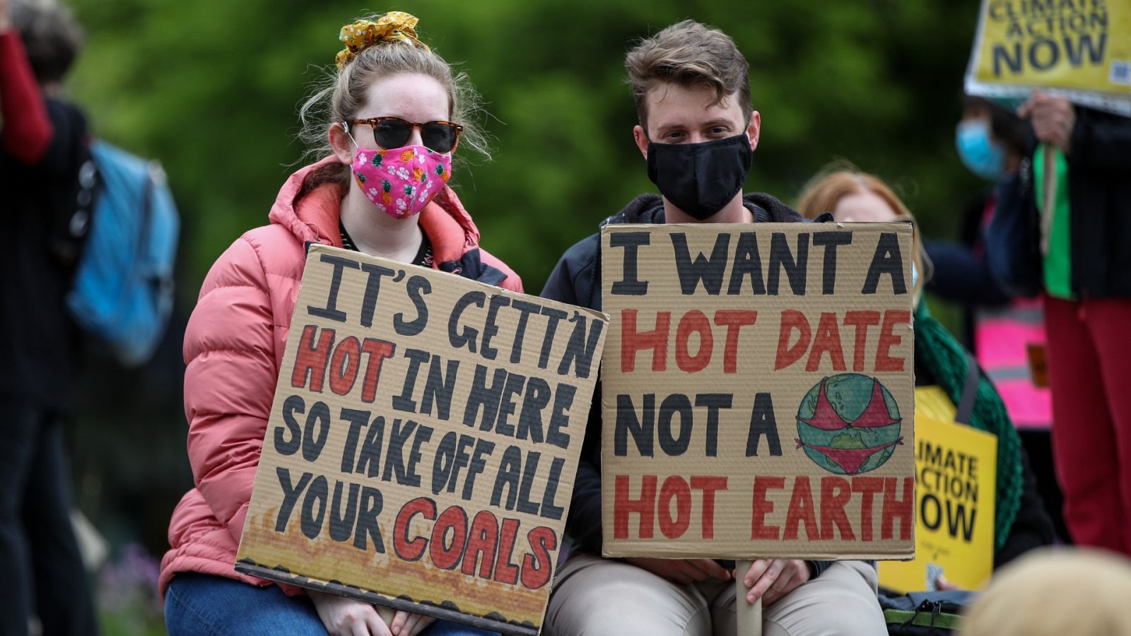 Estudiantes durante una protesta por el clima en Adelaida, Australia