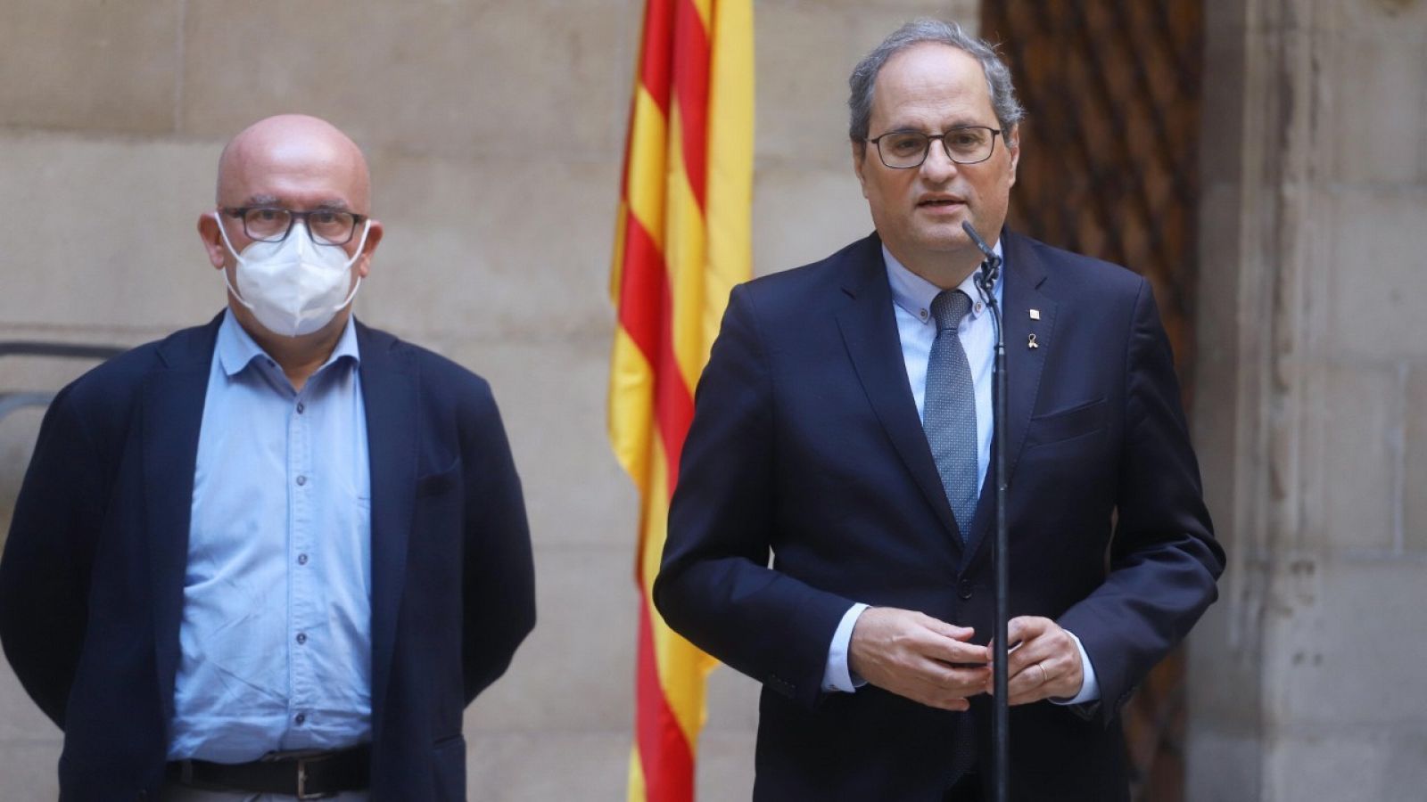 L'expresident de la Generalitat, Quim Torra, en un acte amb Gonzalo Boye (imatge d'arxiu)