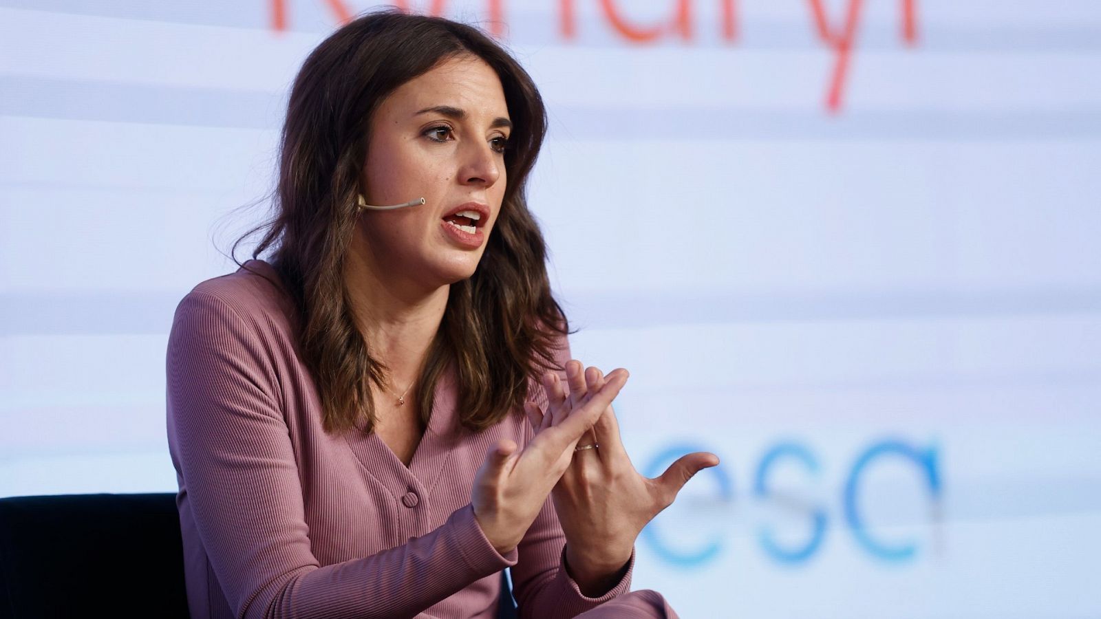 La ministra de Igualdad, Irene Montero, durante su intervención en la inauguración del Forbes Power Summit Women 2022