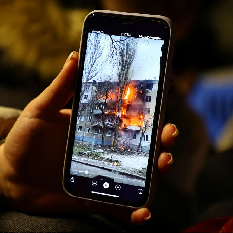 Incendio en un edificio de viviendas en Ucrania