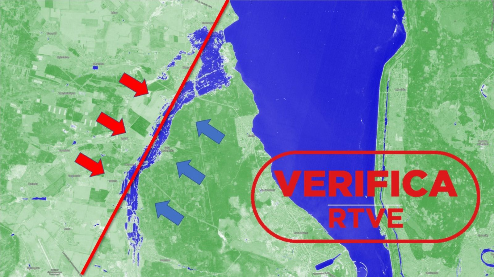 Zona al norte de Kiev donde el frente de guerra y una gran inundación coinciden