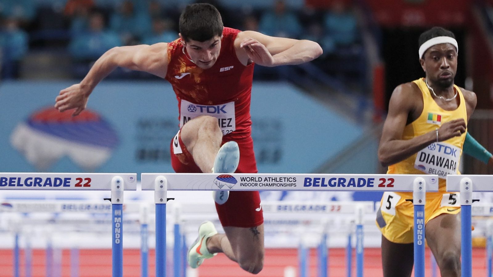 Asier Martínez rozó el bronce en los 60 metros vallas del mundial de pista cubierta Belgrado 2022.