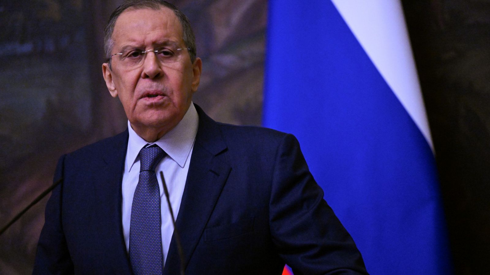 El ministro de Asuntos Exteriores ruso, Sergei Lavrov, en una reunión con el Comité Internacional de la Cruz Roja.