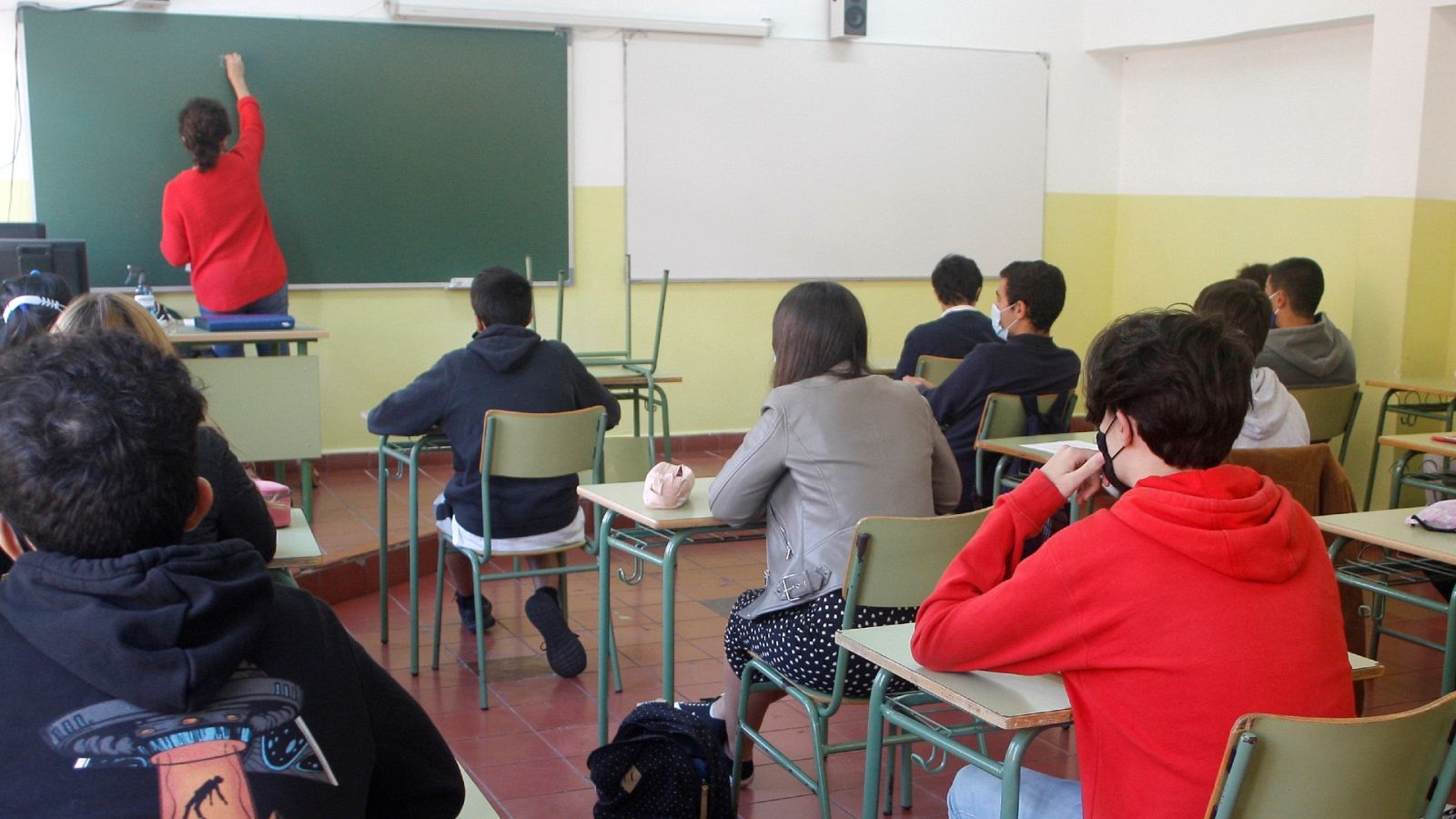 Alumnos del Instituto de Educación Secundaria Jovellanos, en Gijón