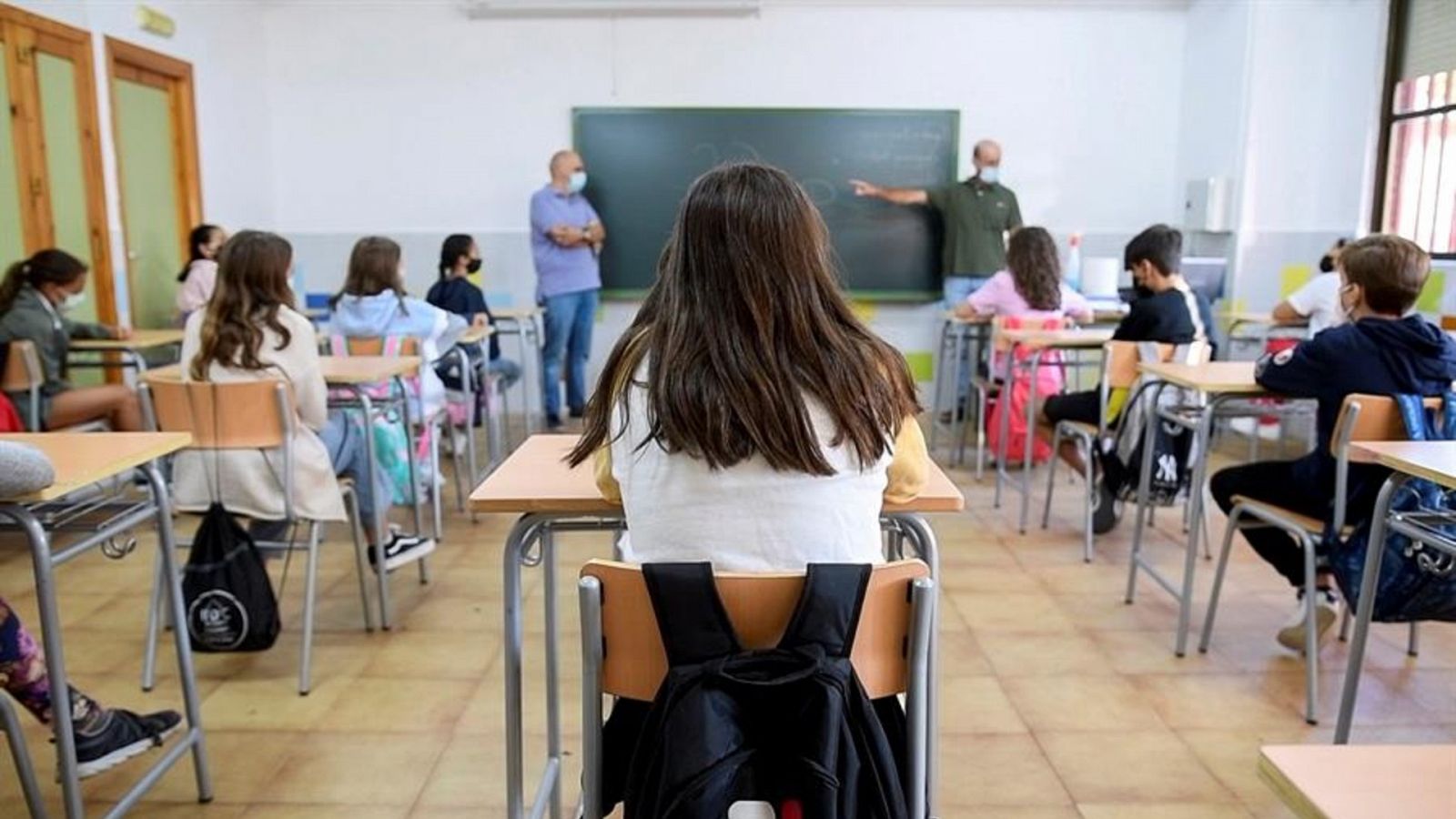 Alumnos del Instituto de Educación Secundaria Princesa Galiana de Toledo, en septiembre de 2020.