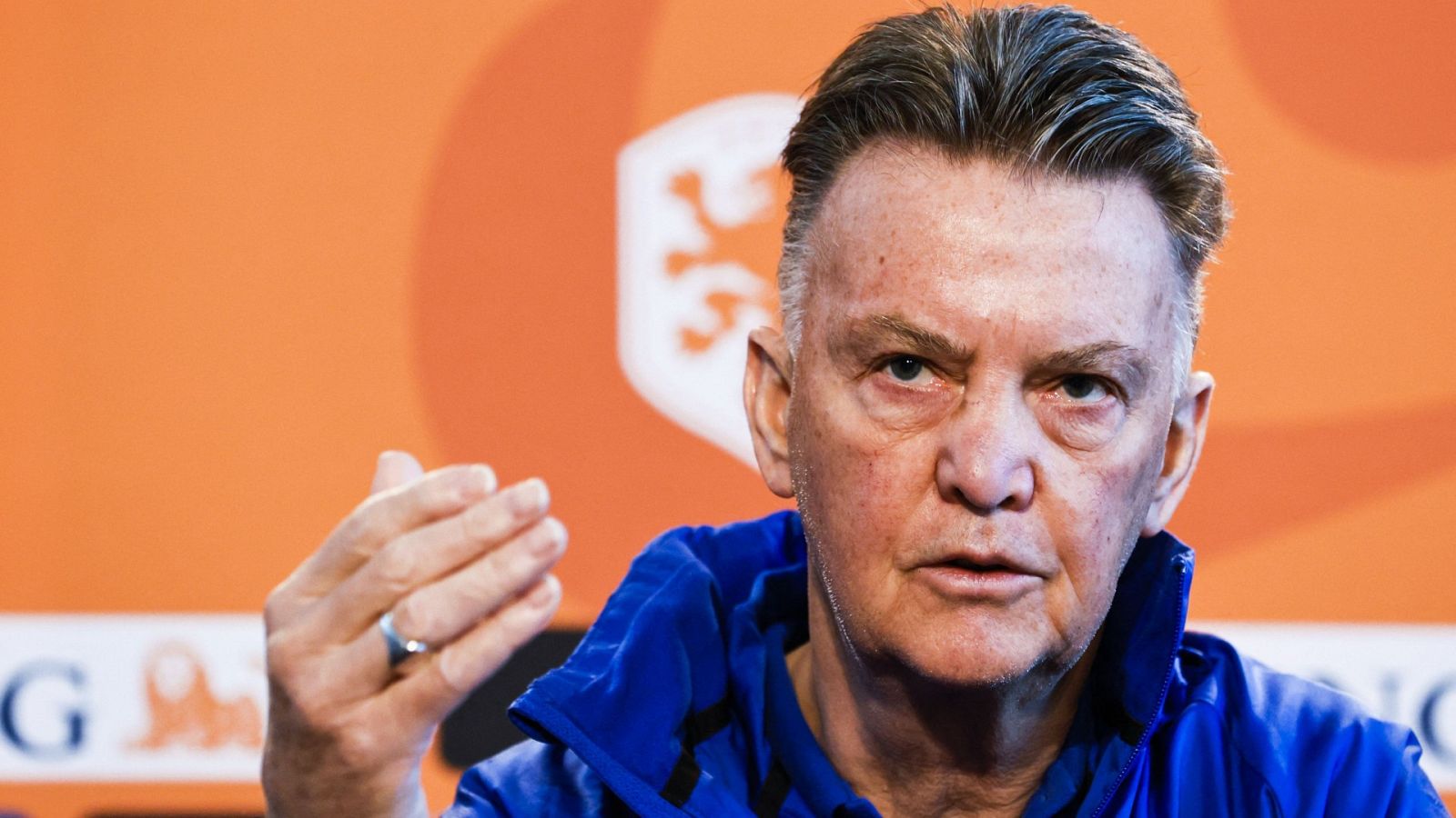 Louis Van Gaal, en una rueda de prensa de la selección neerlandesa.