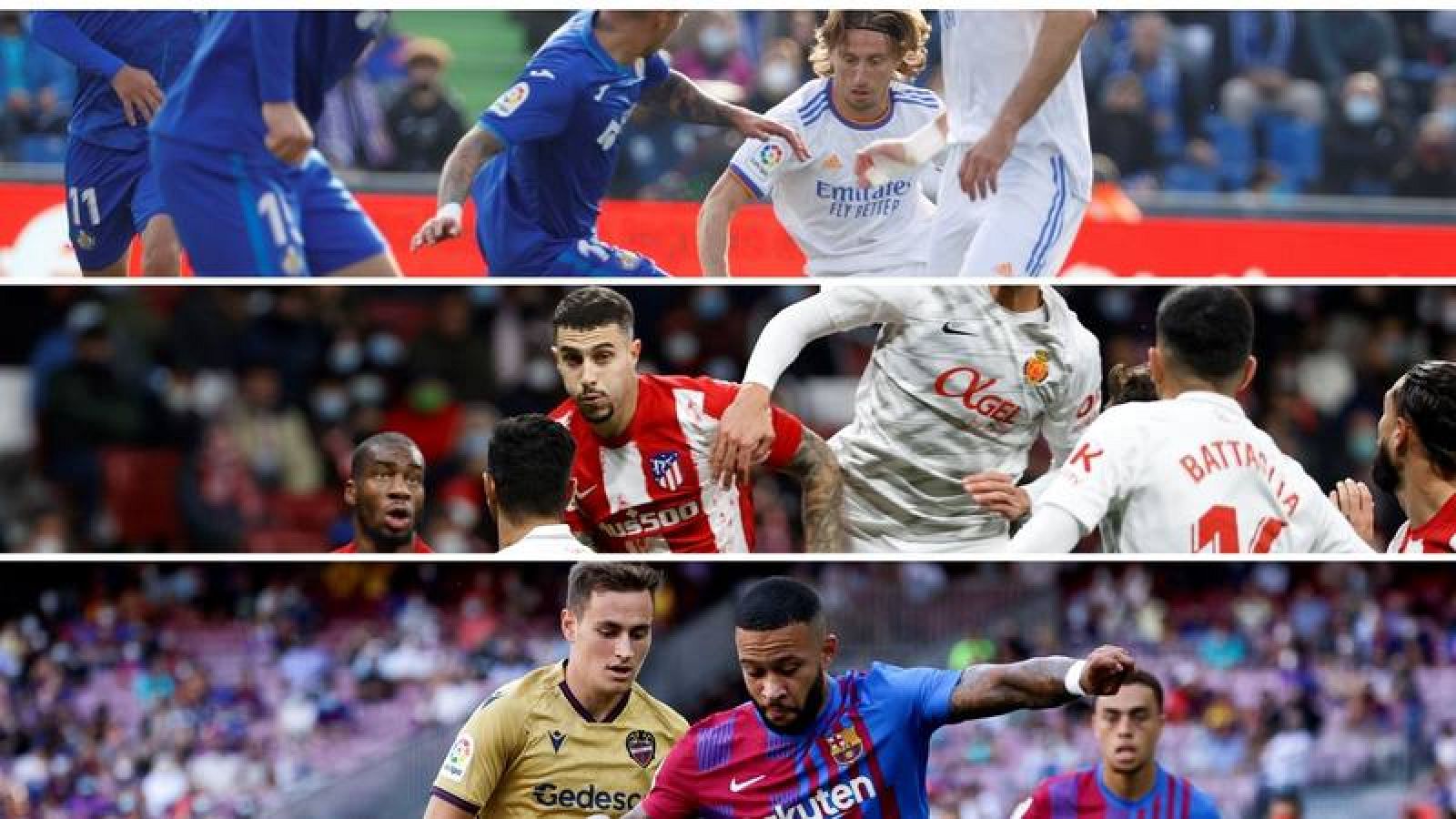 Madrid, Atlético y Barça disputan la jornada 31 de Liga ante Getafe, Mallorca y Levante.