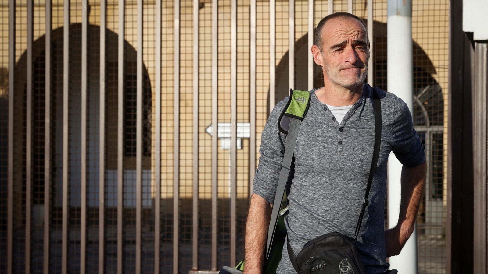 Xabier Atristain a su salida de la prisión de Martutene el pasado mes de febrero