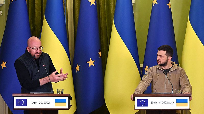 Charles Michel y Volodímir Zelenski se han reunido este miércoles en Kiev