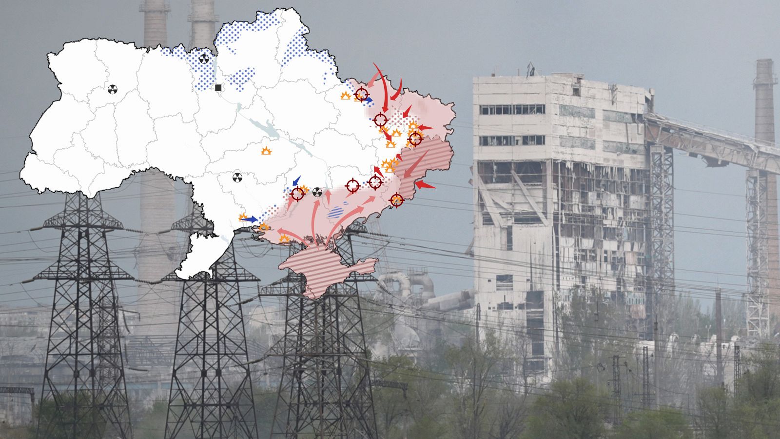 Mapas de la undécima semana de guerra en Ucrania.