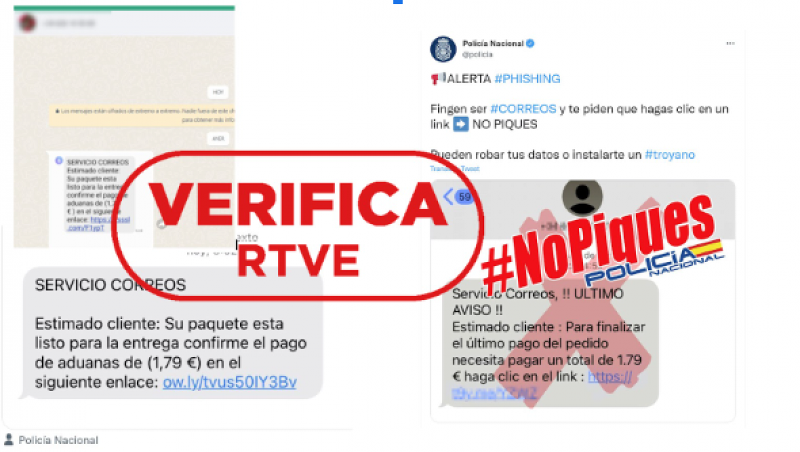 Los SMS falsos que suplantan a Correos y el aviso de la Policía sobre estos phishing