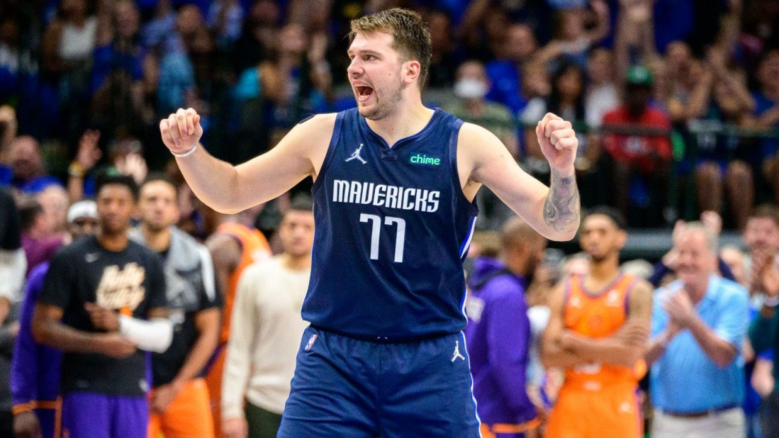 Imagen de Luka Doncic en su partido ante Phoenix Suns en Dallas.