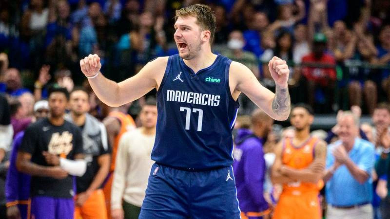 Imagen de Luka Doncic en su partido ante Phoenix Suns en Dallas. 