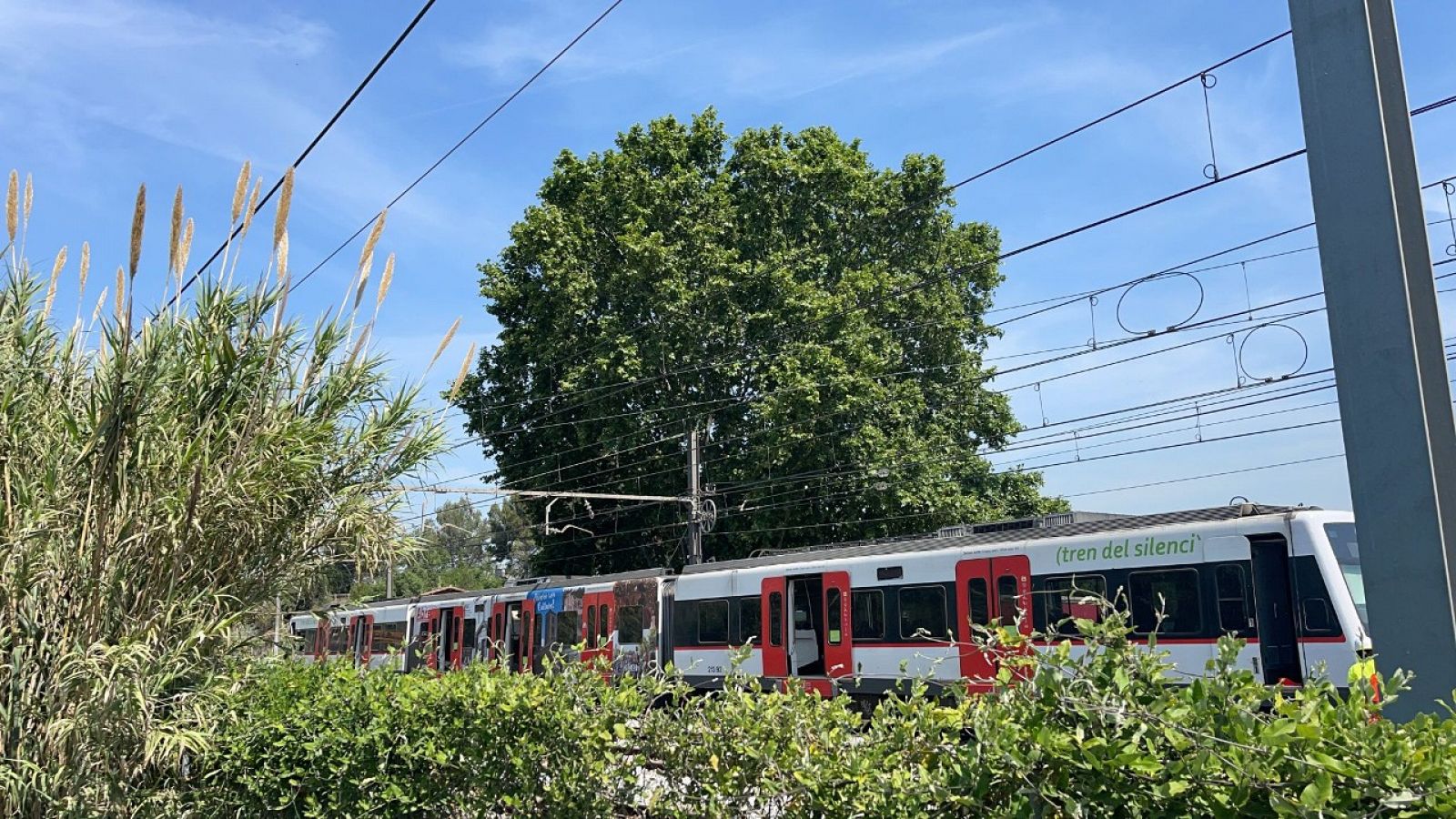 El tren de passatgers involucrat a l'accident de Sant Boi continua a la via.