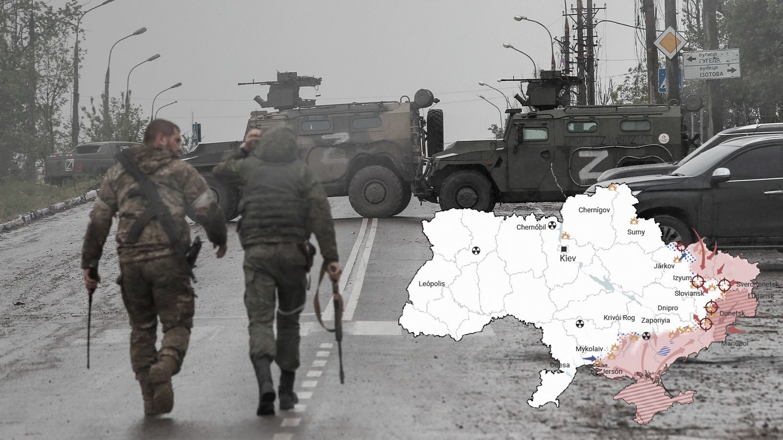 Mapa de la decimotercera semana de guerra en Ucrania