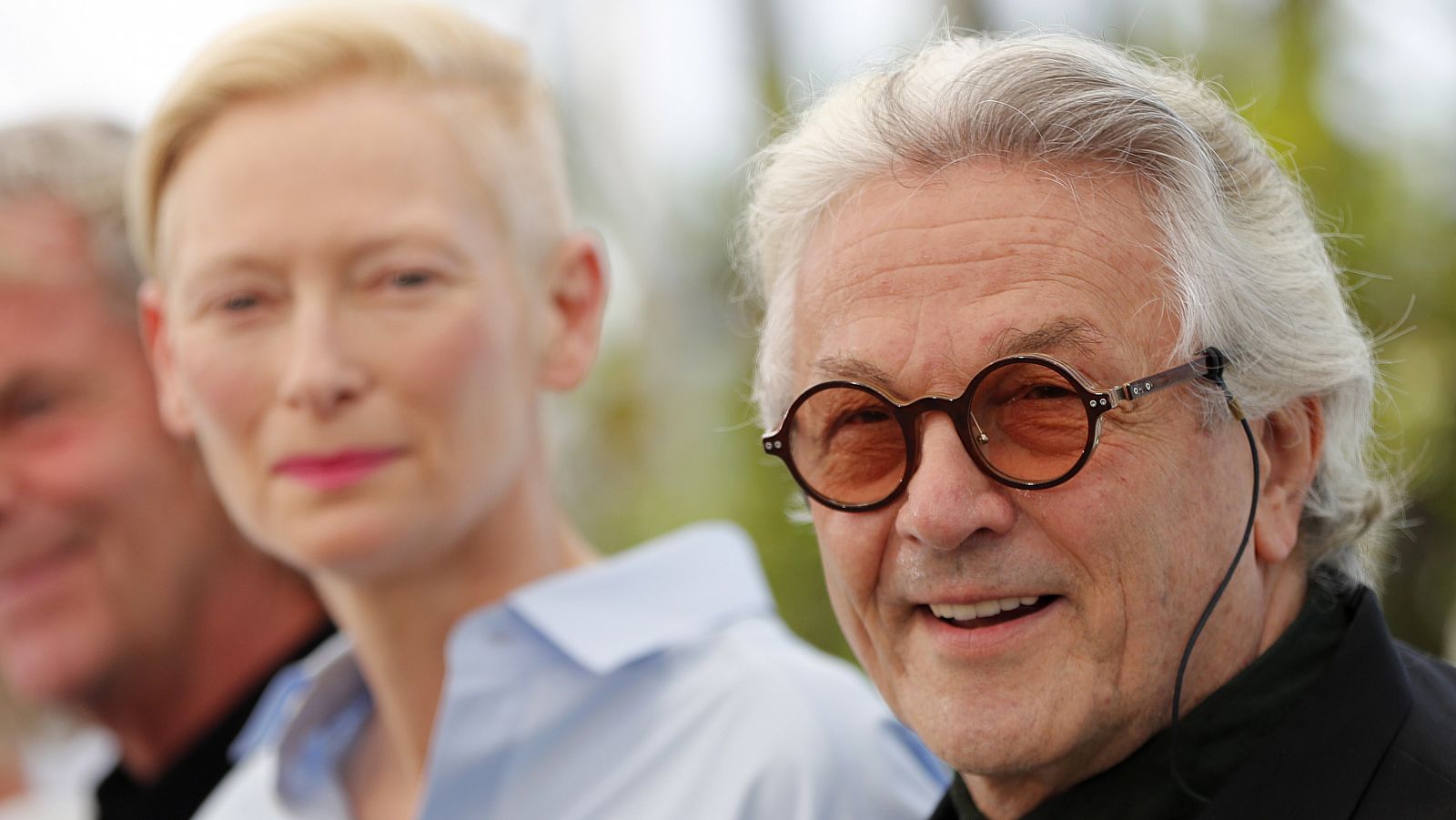 Tilda Swinton y George Miller, en Cannes.
