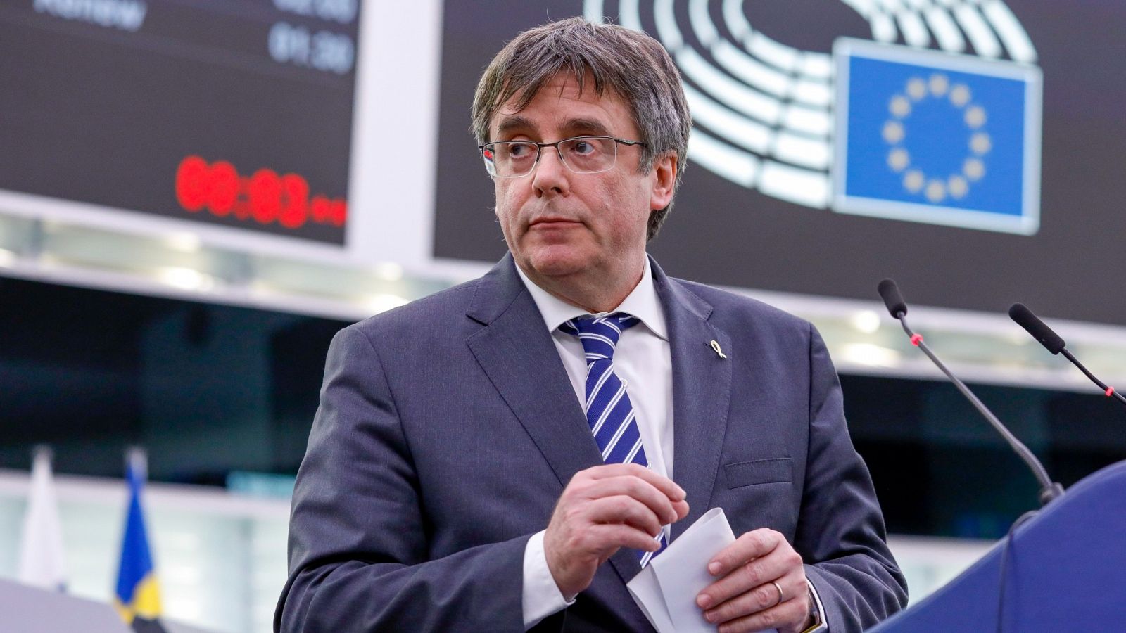 Carles Puigdemont, en el Parlamento europeo en Estrasburgo