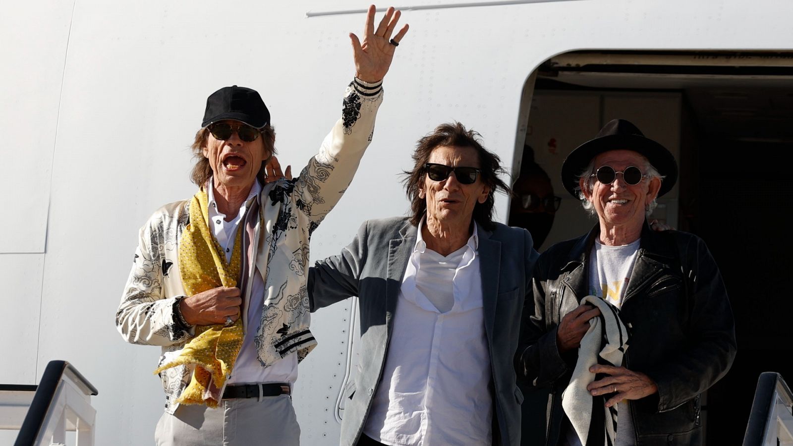 Los integrantes de The Rolling Stones a su llegada al aeropuerto Adolfo Suárez Madrid-Barajas.