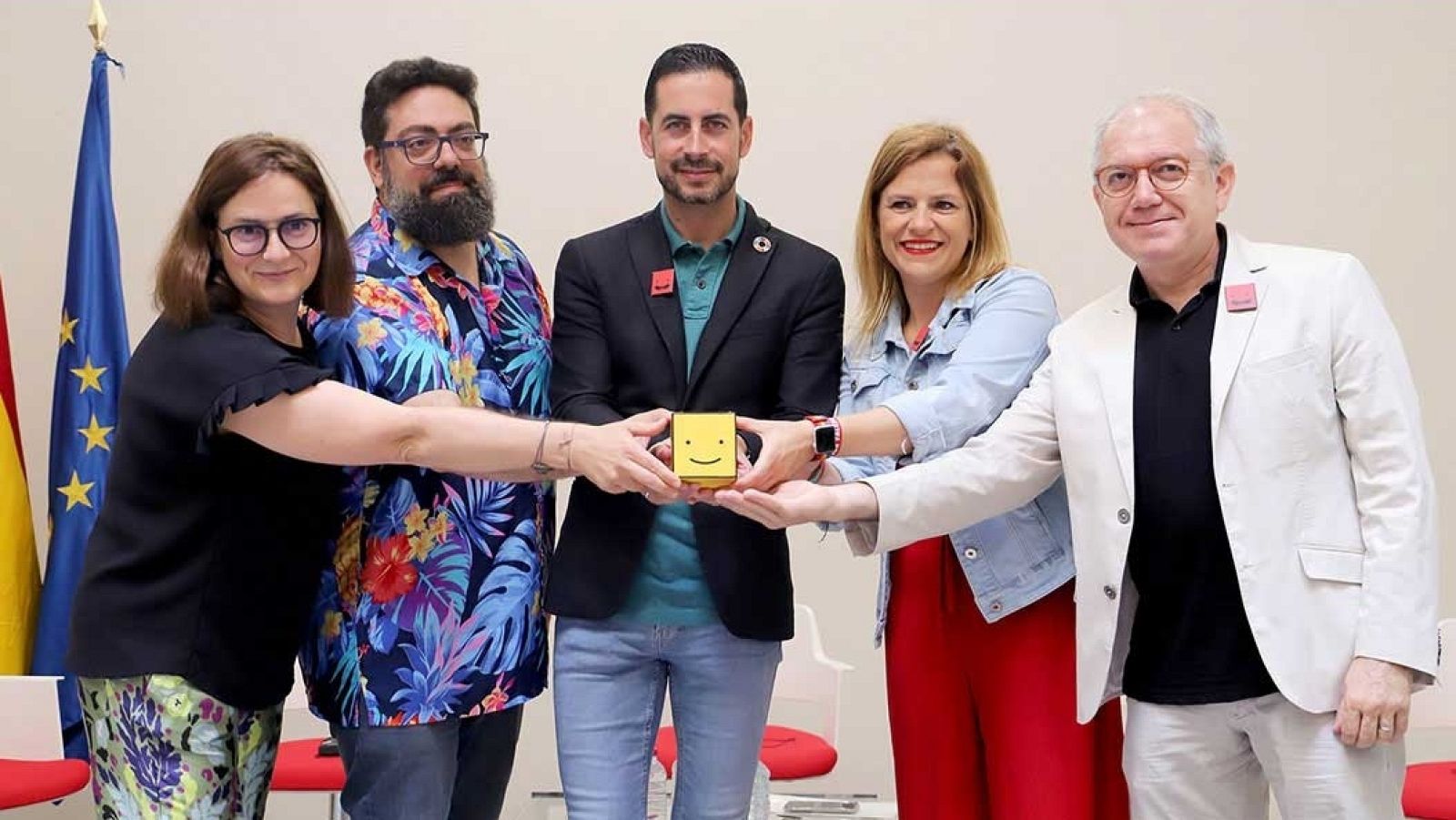 Paloma Mora, José Luis Farias, Carlos Fernández Bielsa, Pilar Bernabé y Abel Guarinos en la presentación del Weird Market 2022