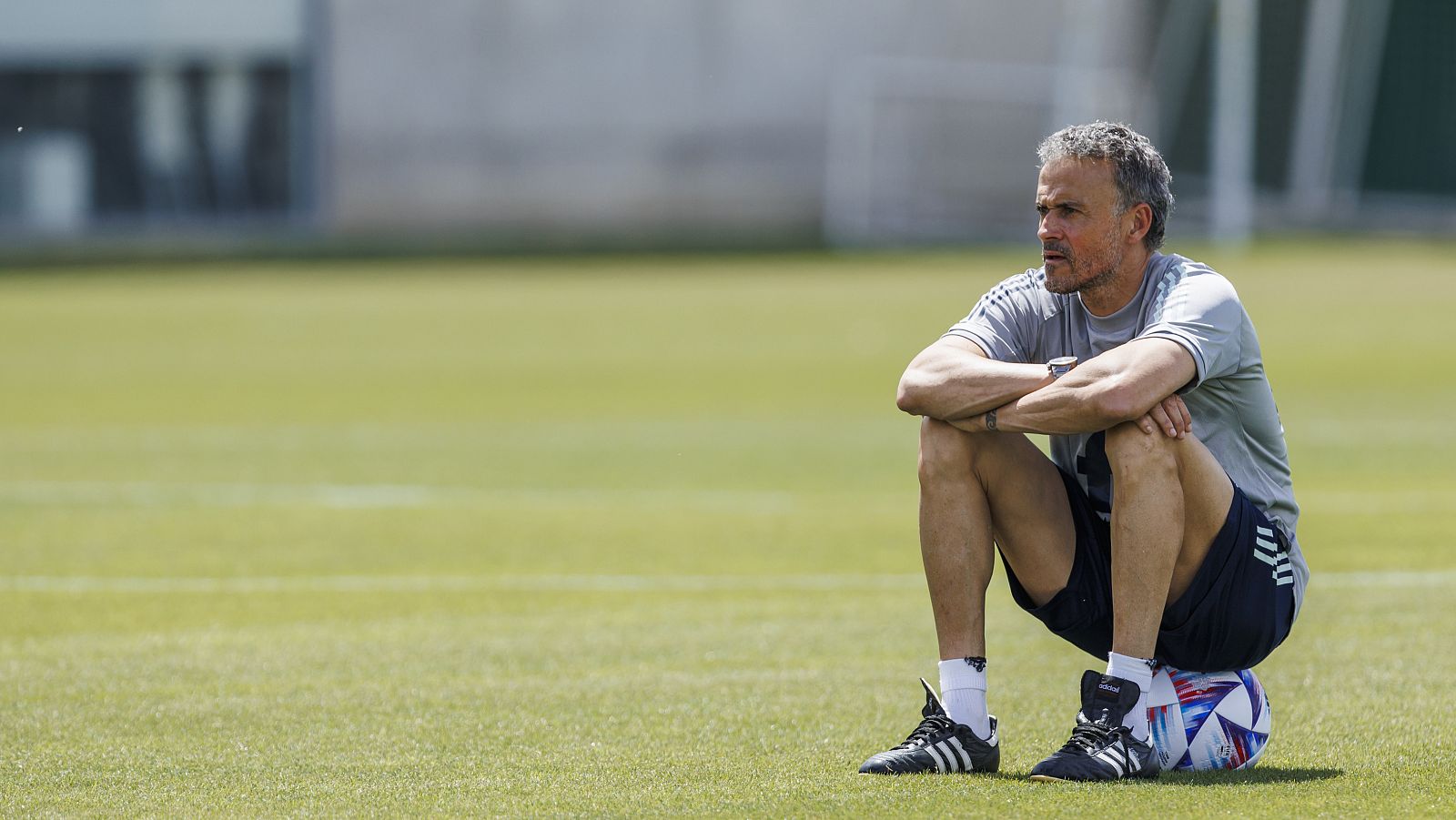 El entrenador de la selección española Luis Enrique, en un entrenamiento.