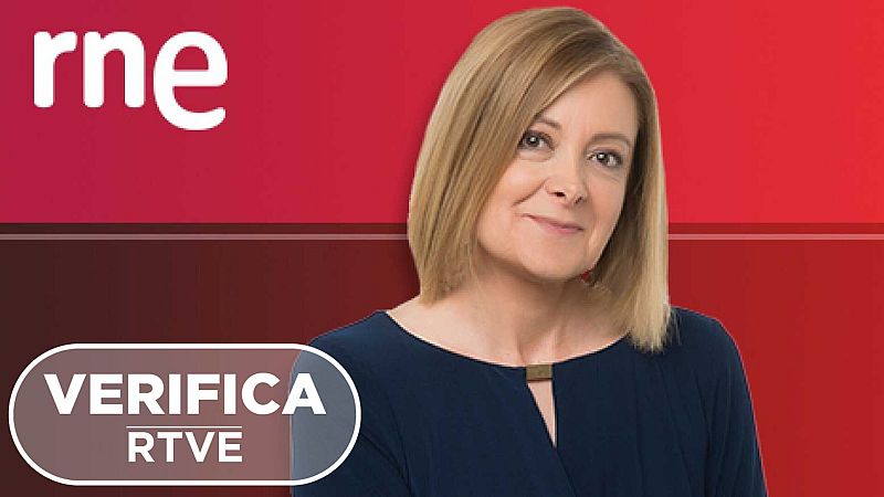 El análisis de VerificaRTVE sobre bulos y desinformación, en la radio pública. #Verificamosporti. Imagen de Pepa Fernández con el sello VerificaRTVE