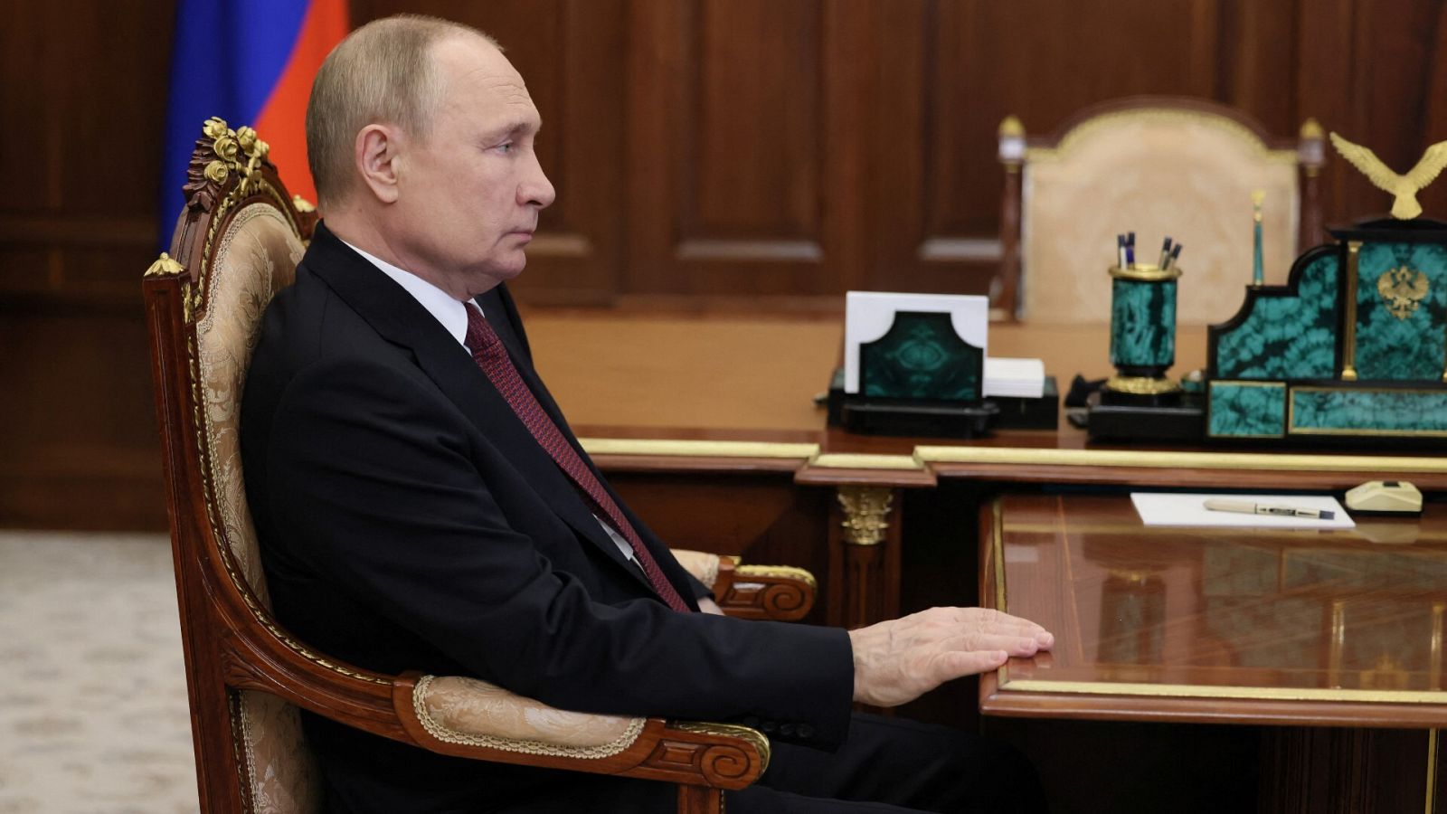 Vladímir Putin durante una audiencia en el Kremlin