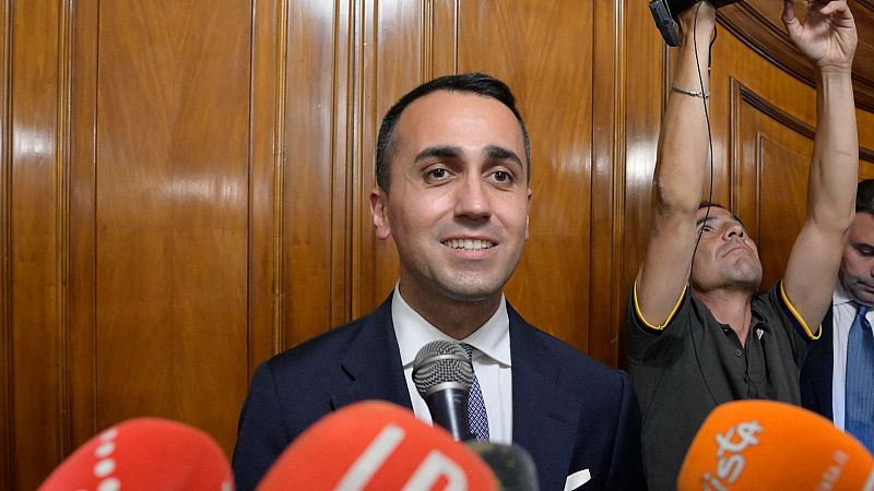 El ministro de Asuntos Exteriores italiano, Luigi Di Maio, antes de su conferencia de prensa en Roma, Italia.