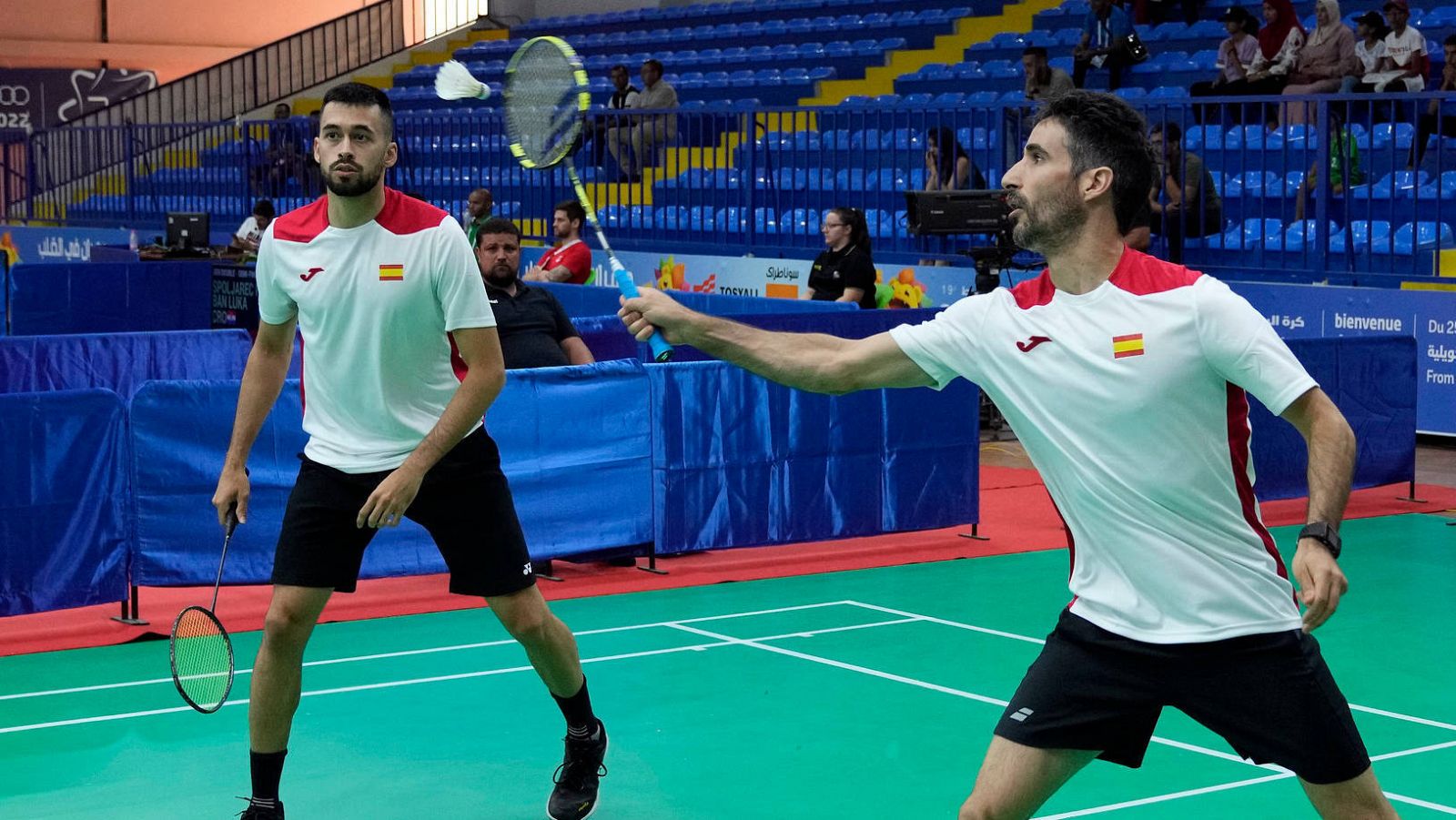 Pablo Abián y Kike Peñalver, pareja española de dobles de bádminton, en Orán 2022