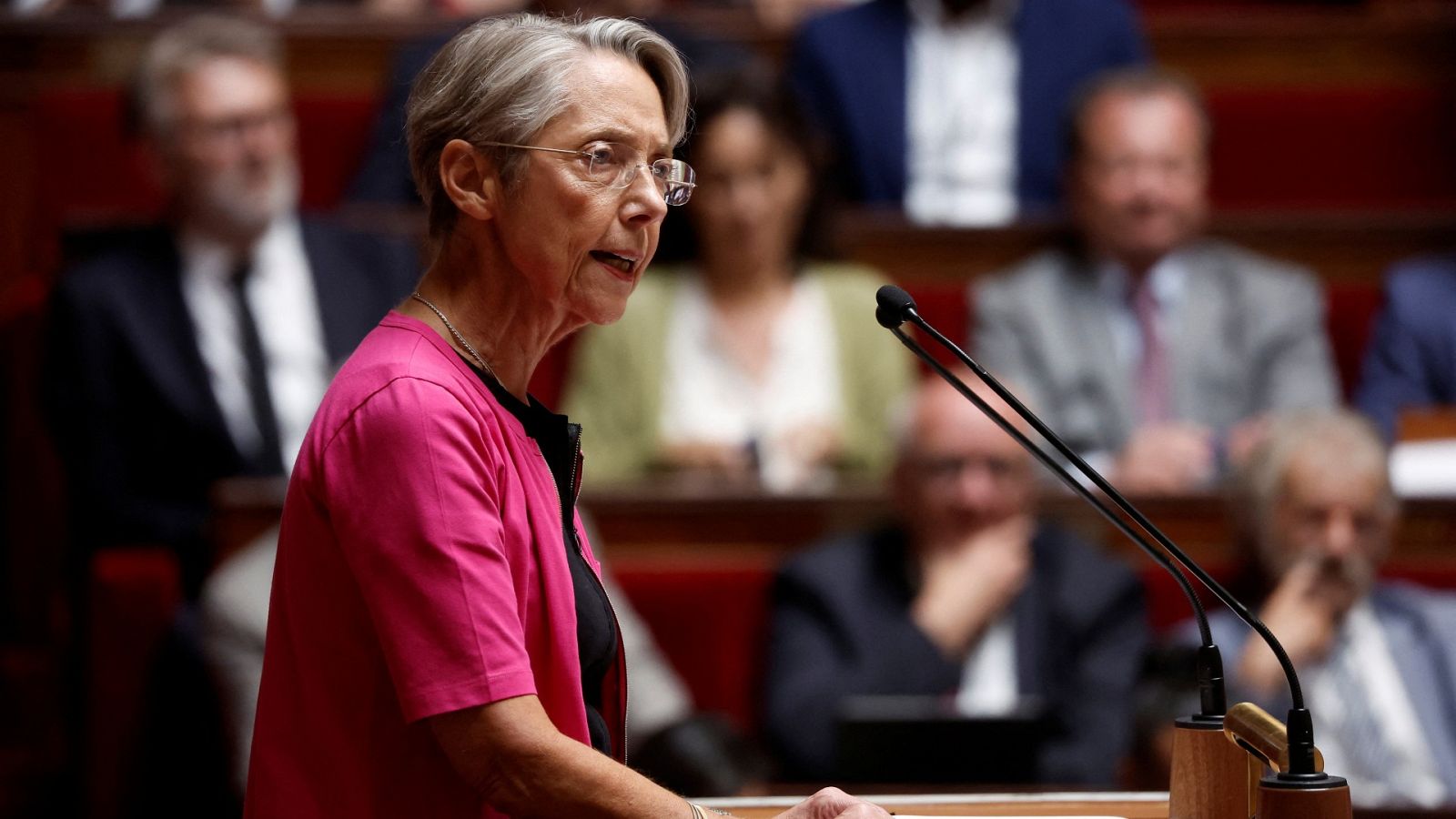 La primera ministra francesa, Elisabeth Borne, pronuncia su discurso de política general en la Asamblea Nacional de París
