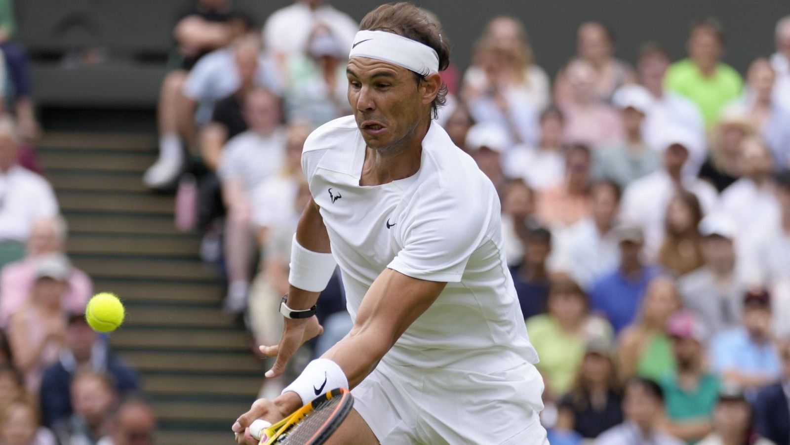 Rafa Nadal, en su último partido en Wimbledon ante Taylor Fritz.