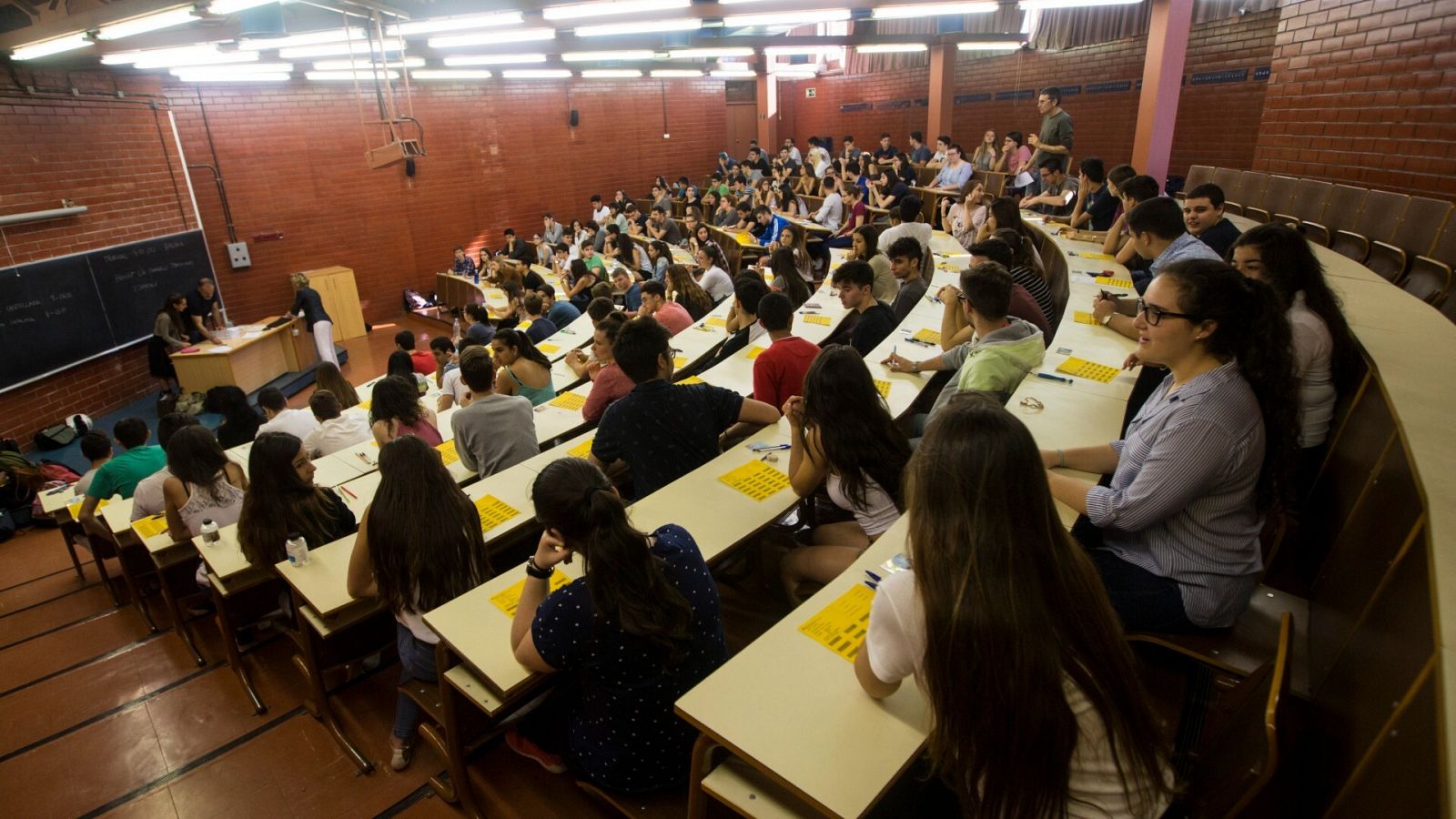 Aula de la facultad de Biología de la Universidad de Barcelona