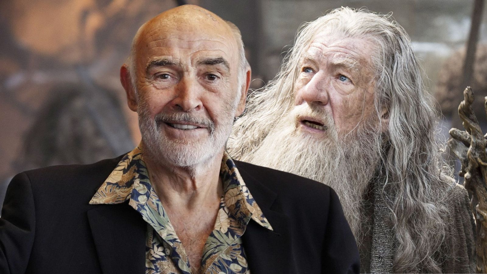 Sean Connery junto al personaje de Gandalf
