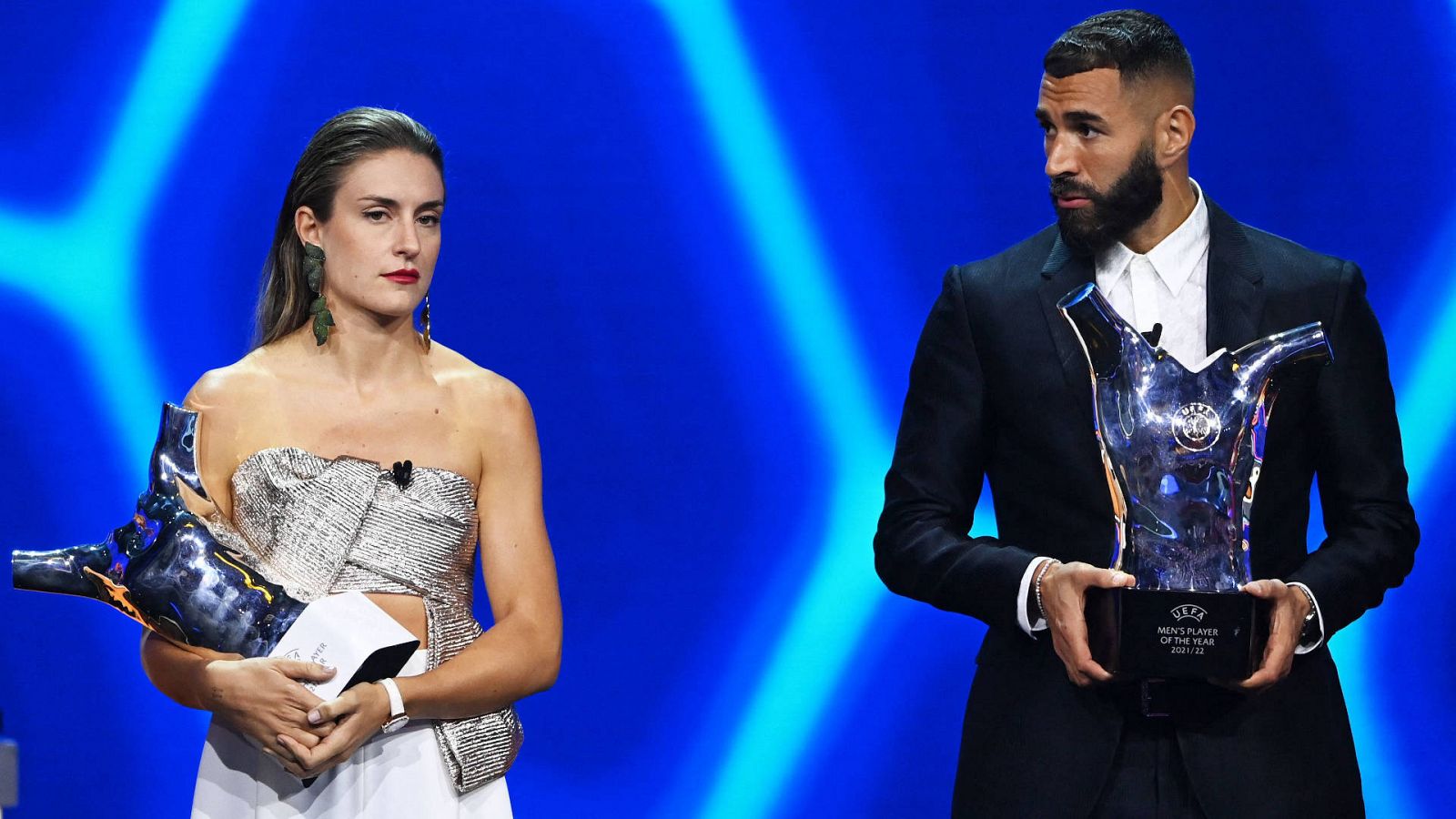 Alexia y Benzema, con sus premios a mejores jugadores del año de la UEFA