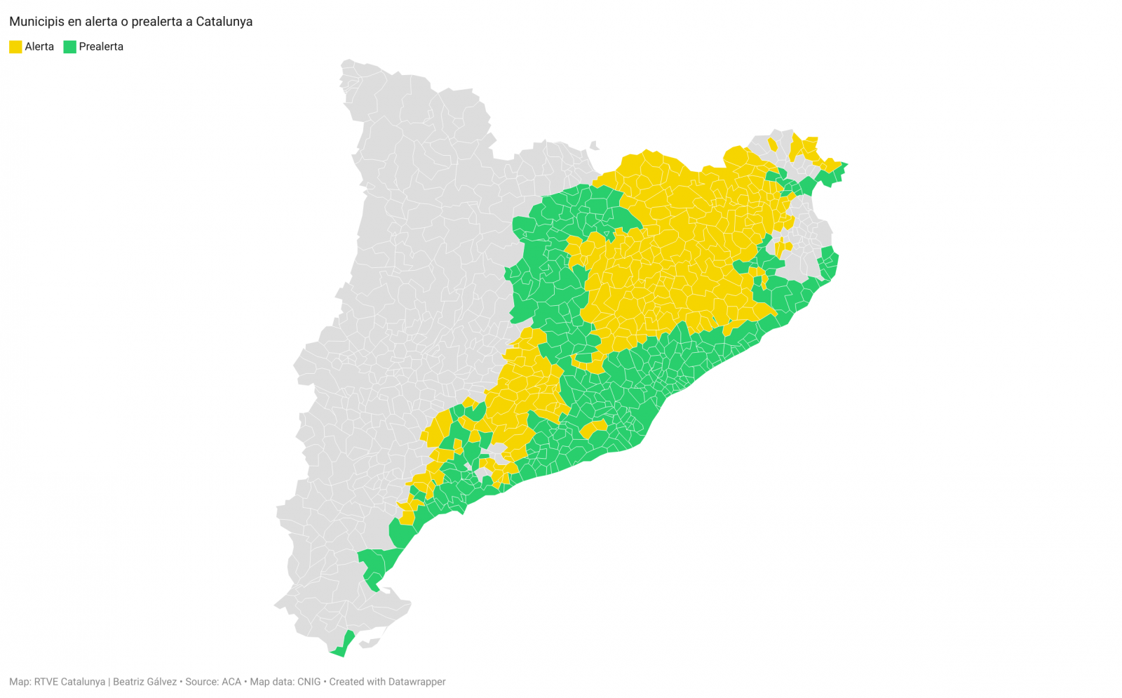 279 municipis que es troben en situació d'alerta per sequera a Catalunya