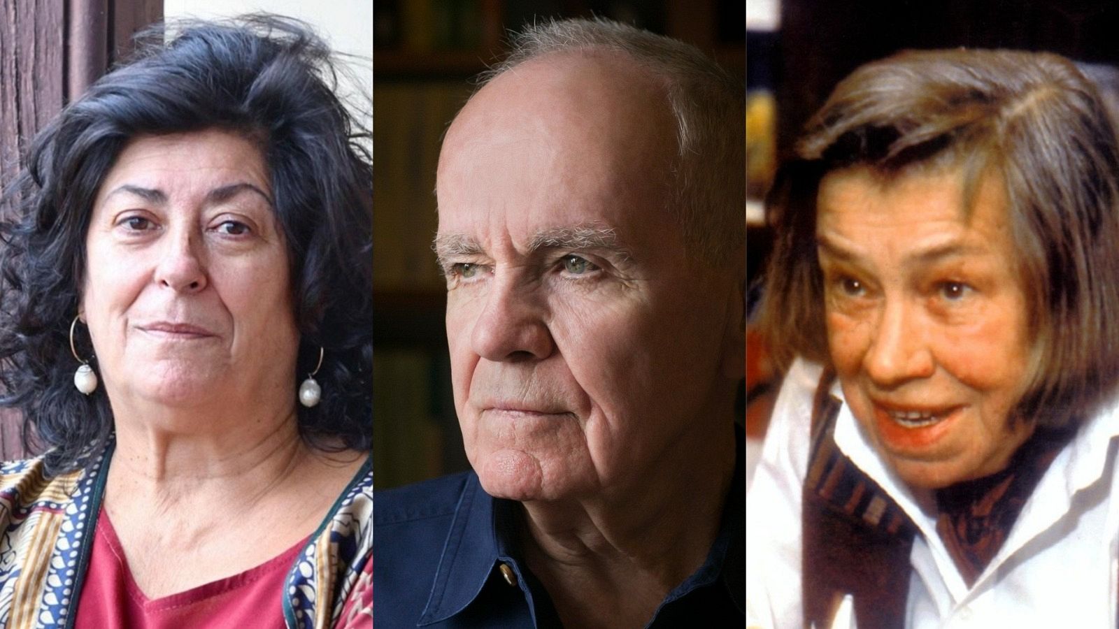 De izq a dcha:Almudena Grandes, Cormac McCarthy y Patricia Highsmith