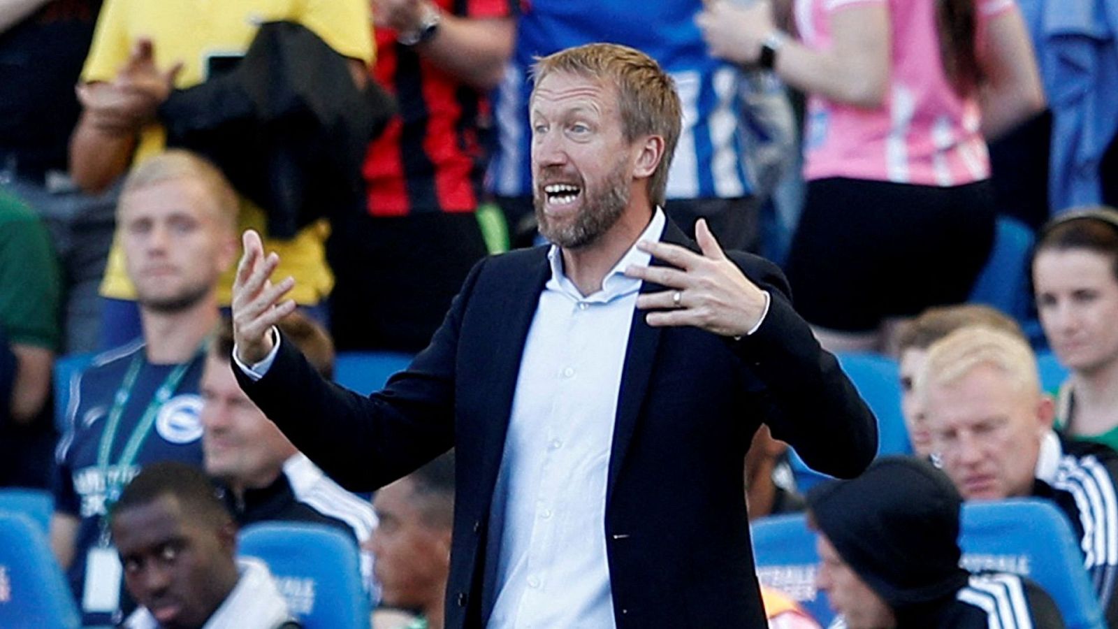 Graham Potter, nuevo técnico del Chelsea, en un partido con su anterior equipo.