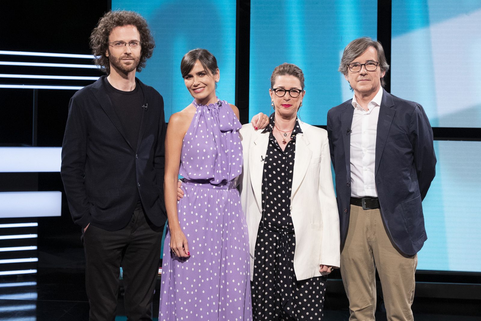 Elena S Sánchez con los invitados de esta semana, Bernardo Sánchez, Iván Pintor y Elsa Fernández Santos